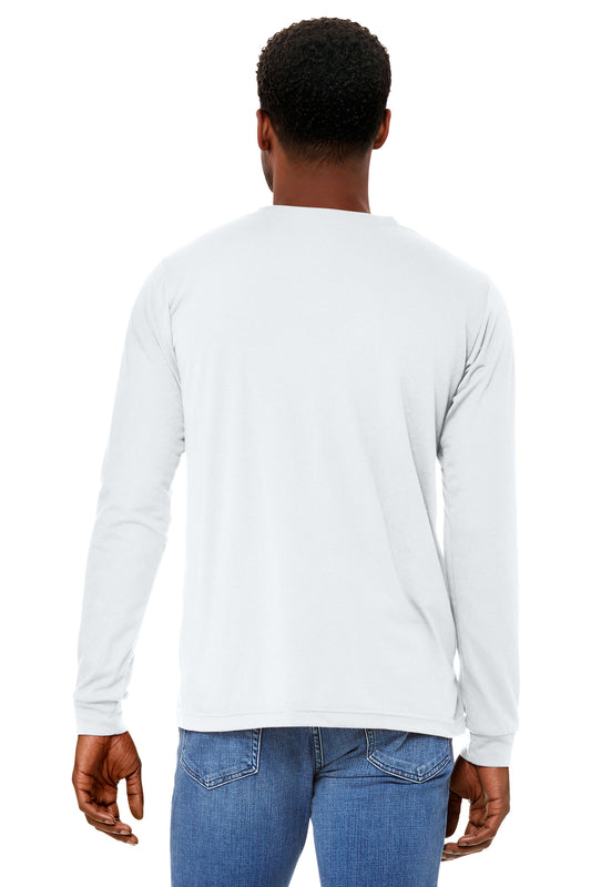 Bella+Canvas Unisex Triblend Long Sleeve Tee BC3513 Solid White Triblend