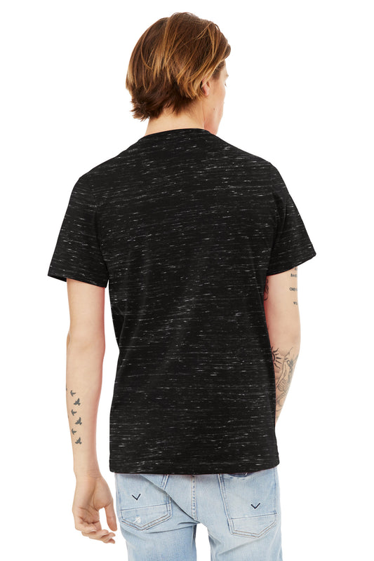 Bella+Canvas Unisex Textured Jersey V-Neck Tee BC3655 Black Marble