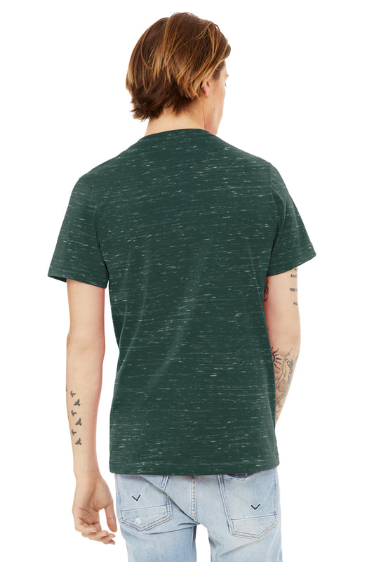 Bella+Canvas Unisex Textured Jersey V-Neck Tee BC3655 Forest Marble