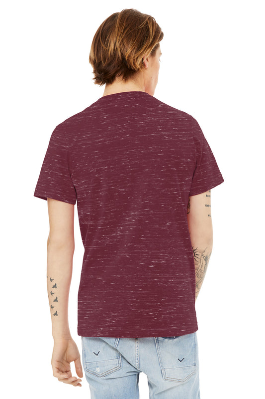 Bella+Canvas Unisex Textured Jersey V-Neck Tee BC3655 Maroon Marble