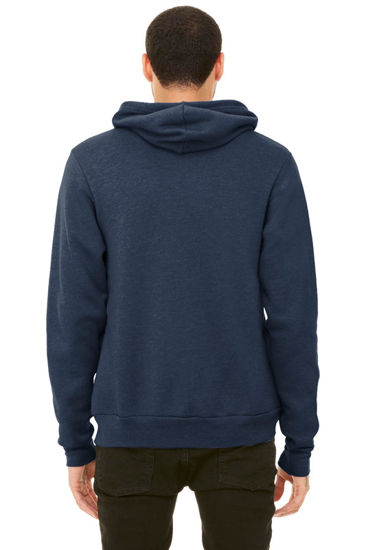 BELLA+CANVAS Unisex Sponge Fleece Pullover Hoodie. BC3719 Heather Navy