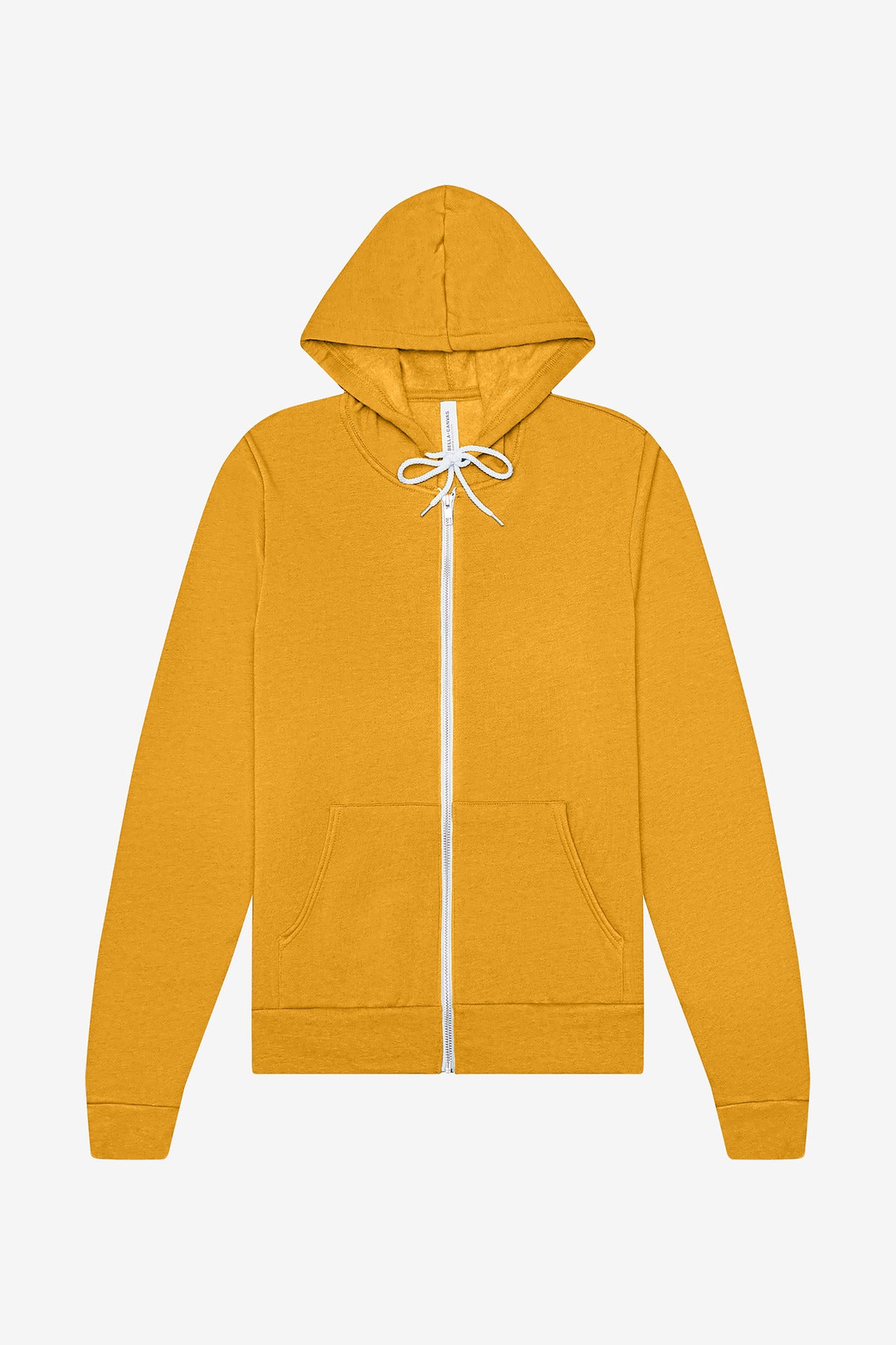 BELLA+CANVAS Unisex Sponge Fleece Full-Zip Hoodie. BC3739 Heather Mustard