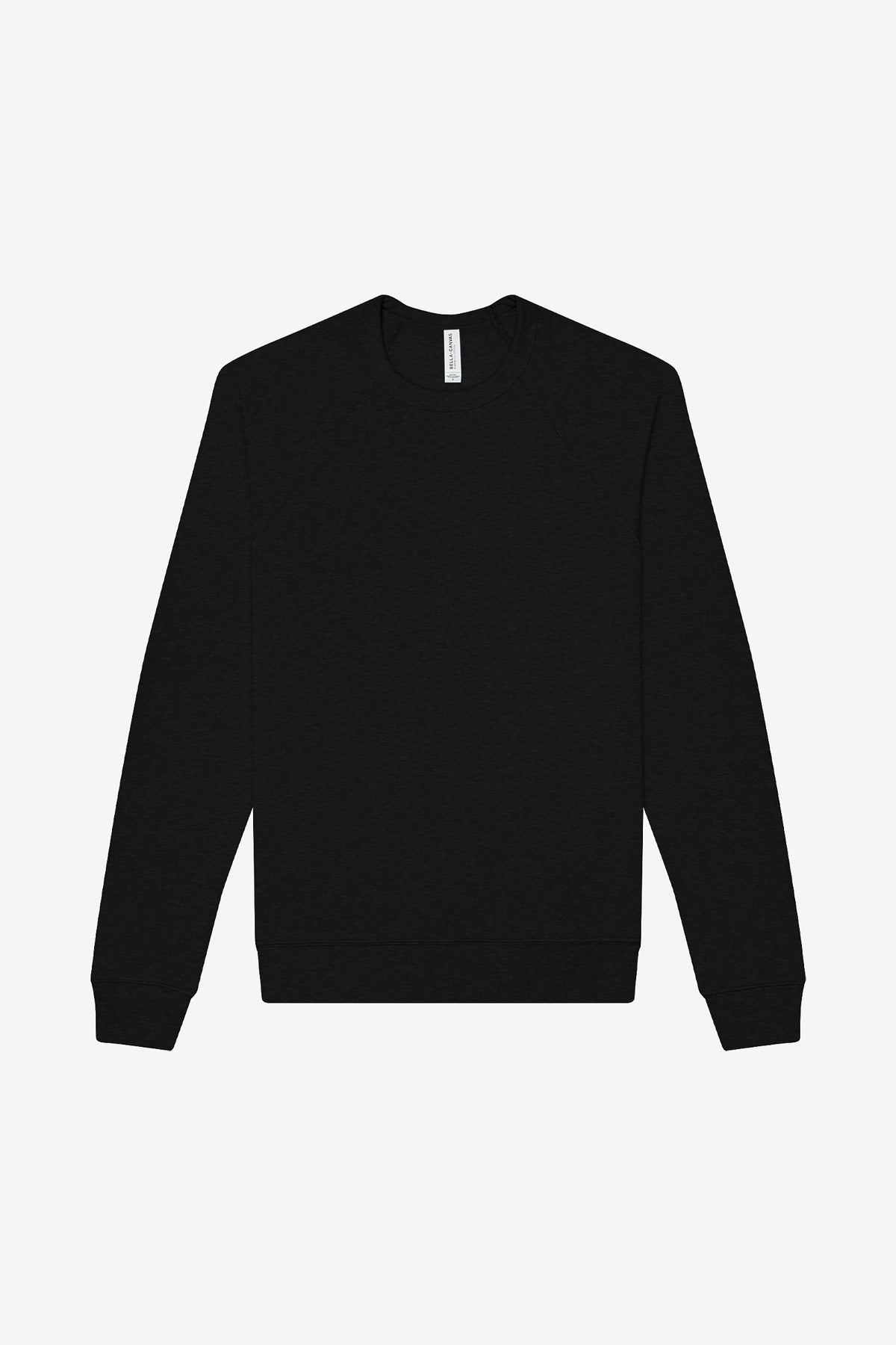 BELLA+CANVAS Unisex Sponge Fleece Raglan Sweatshirt. BC3901 Black Heather