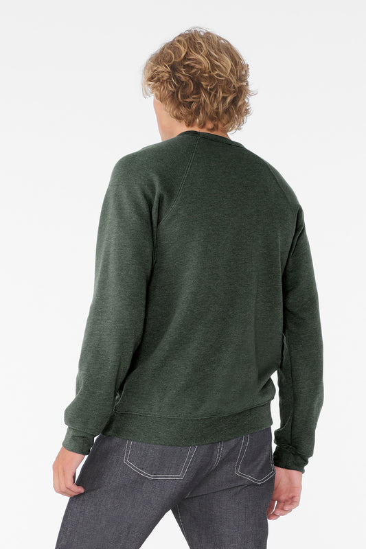 Bella+Canvas Unisex Sponge Fleece Raglan Sweatshirt BC3901 Heather Forest