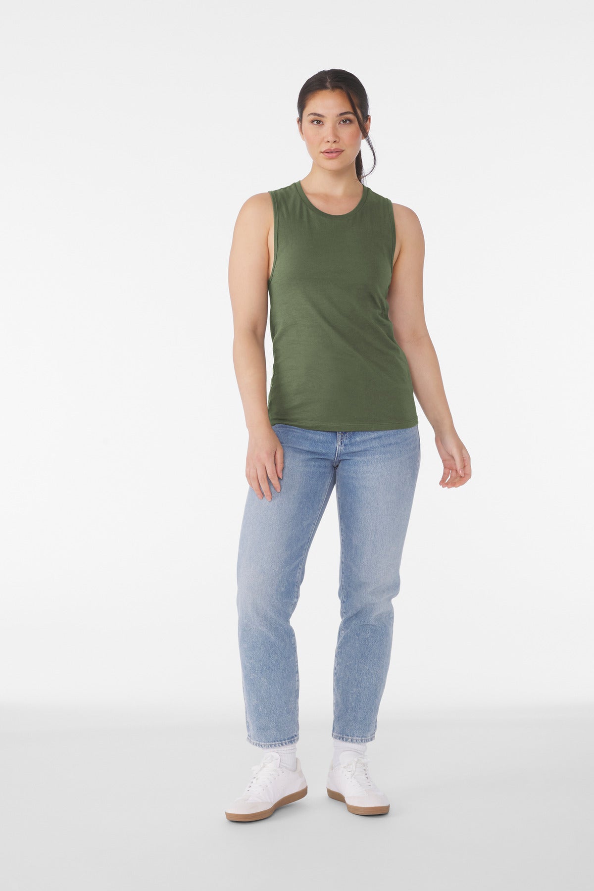 BELLA+CANVAS Women's Jersey Muscle Tank. BC6003 Military Green