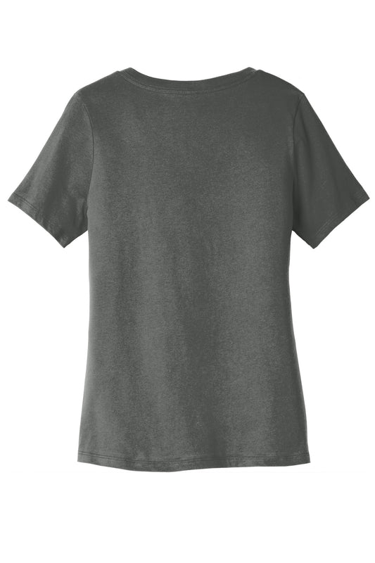 BELLA+CANVAS Women's Relaxed Jersey Short Sleeve V-Neck Tee. BC6405 Asphalt