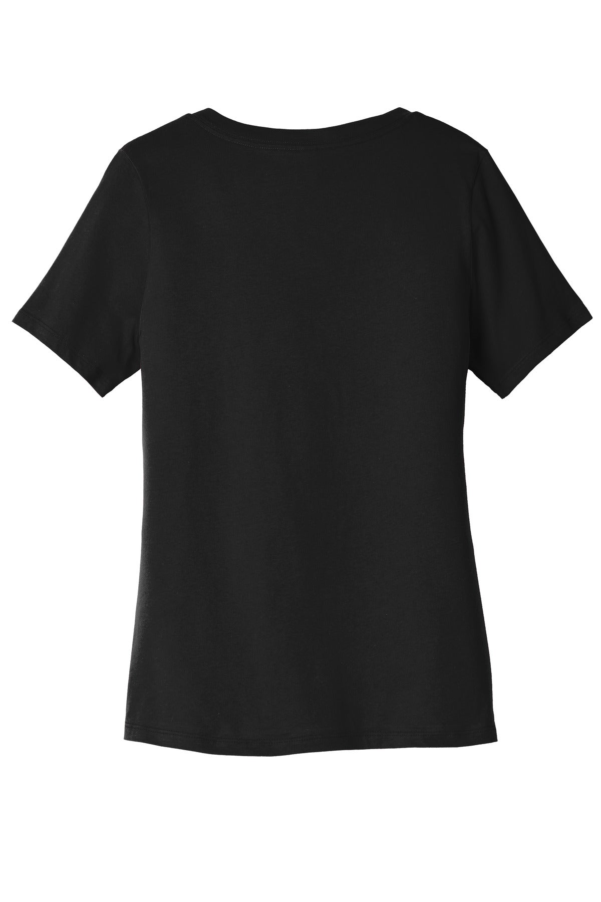 BELLA+CANVAS Women's Relaxed Jersey Short Sleeve V-Neck Tee. BC6405 Black