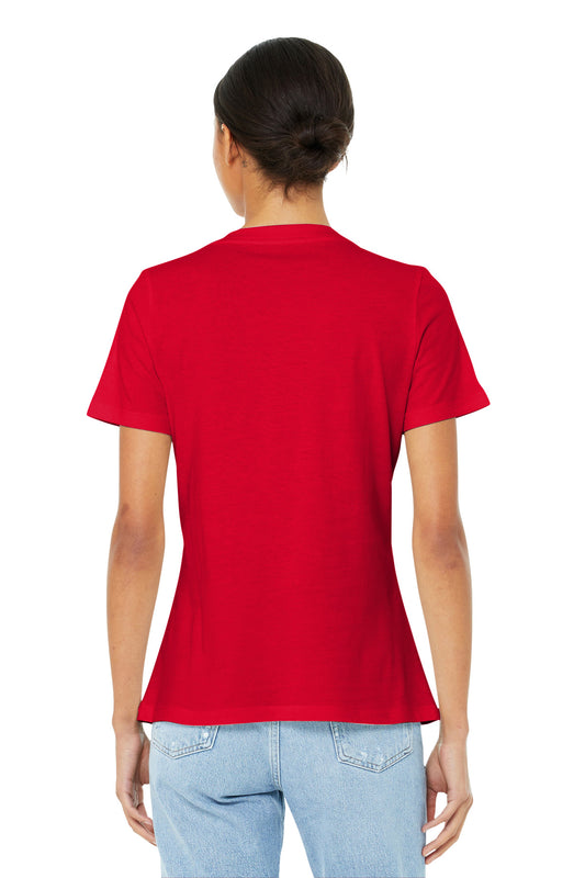 BELLA+CANVAS Women's Relaxed Jersey Short Sleeve V-Neck Tee. BC6405 Red