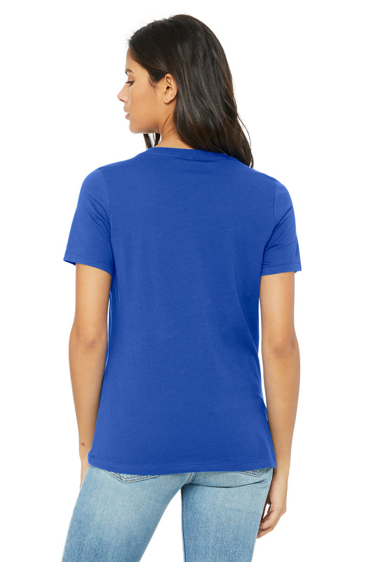 Bella+Canvas Women's Relaxed Jersey Short Sleeve V-Neck Tee BC6405 True Royal
