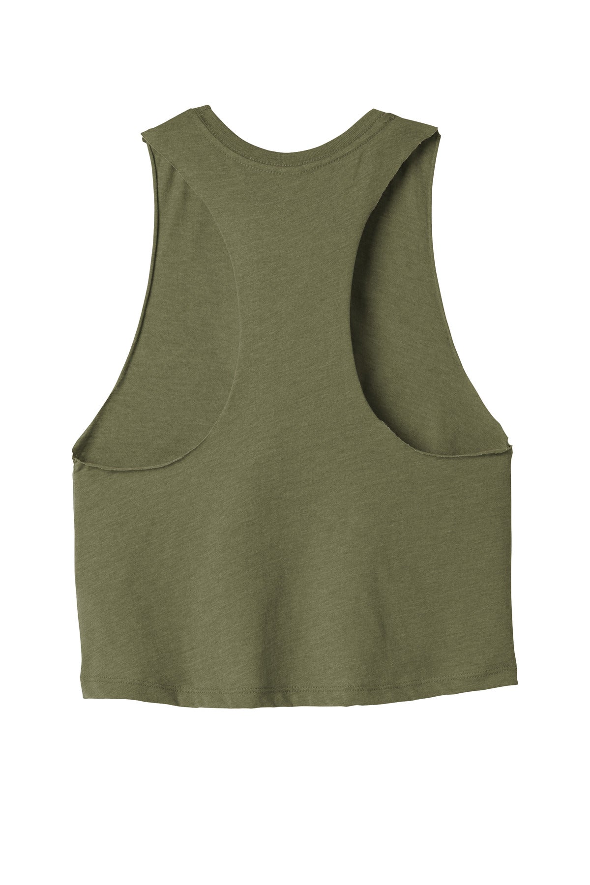 BELLA+CANVAS Women's Racerback Cropped Tank. BC6682 Heather Olive