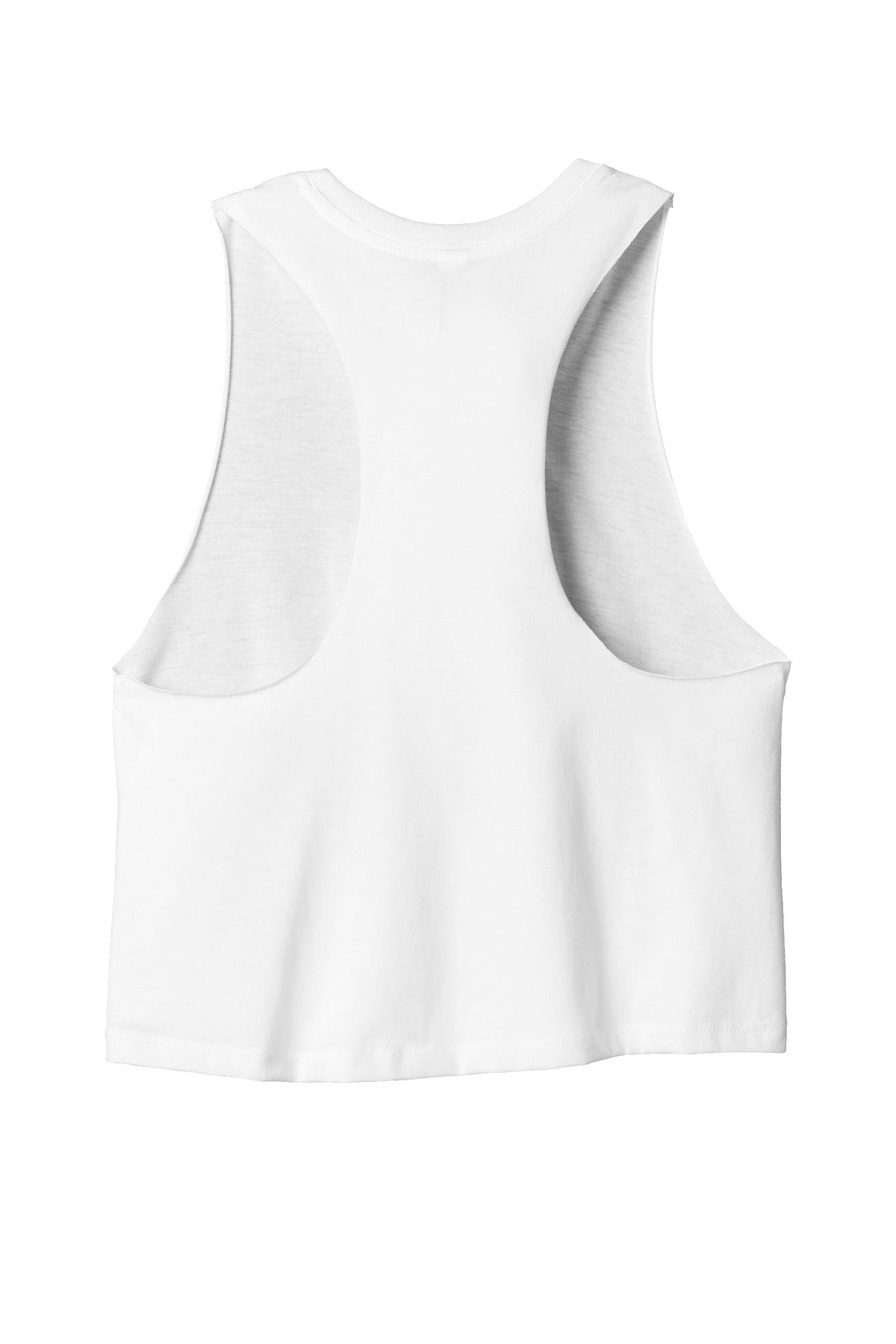 BELLA+CANVAS Women's Racerback Cropped Tank. BC6682 Solid White Blend