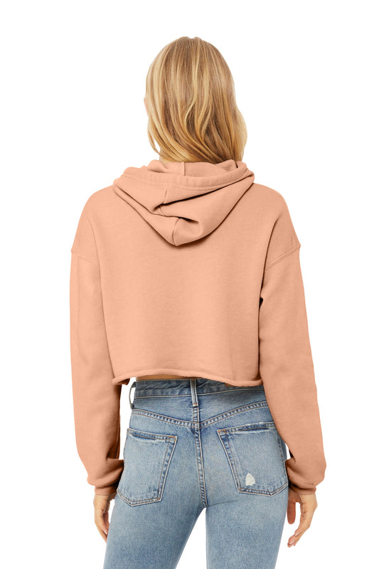 BELLA+CANVAS Women's Sponge Fleece Cropped Fleece Hoodie. BC7502 Peach