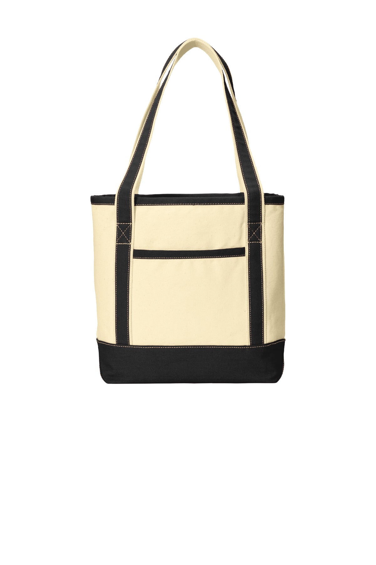 Port Authority Medium Cotton Canvas Tote BG412 Natural/ Black
