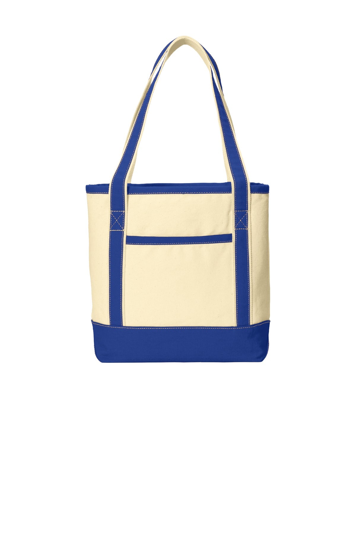 Port Authority Medium Cotton Canvas Tote BG412 Natural/ True Royal