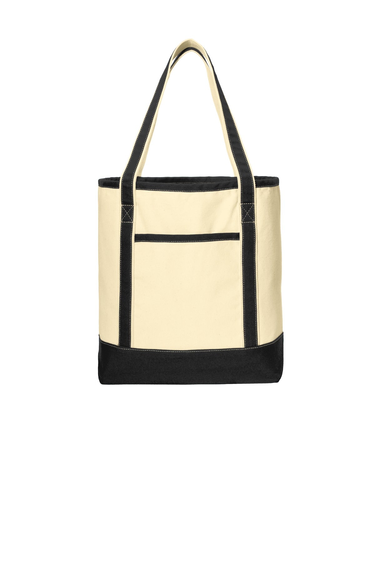 Port Authority Large Cotton Canvas Tote BG413 Natural/ Black