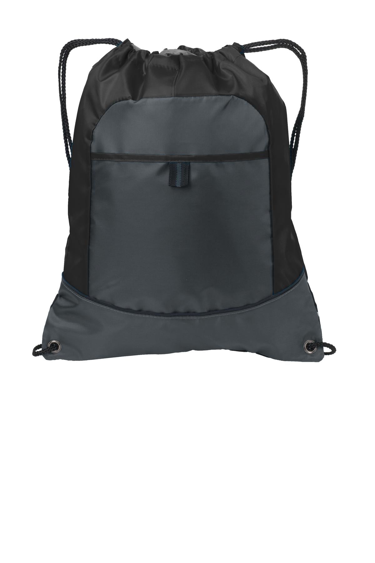 Port Authority Pocket Cinch Pack BG611 Black/ Deep Smoke