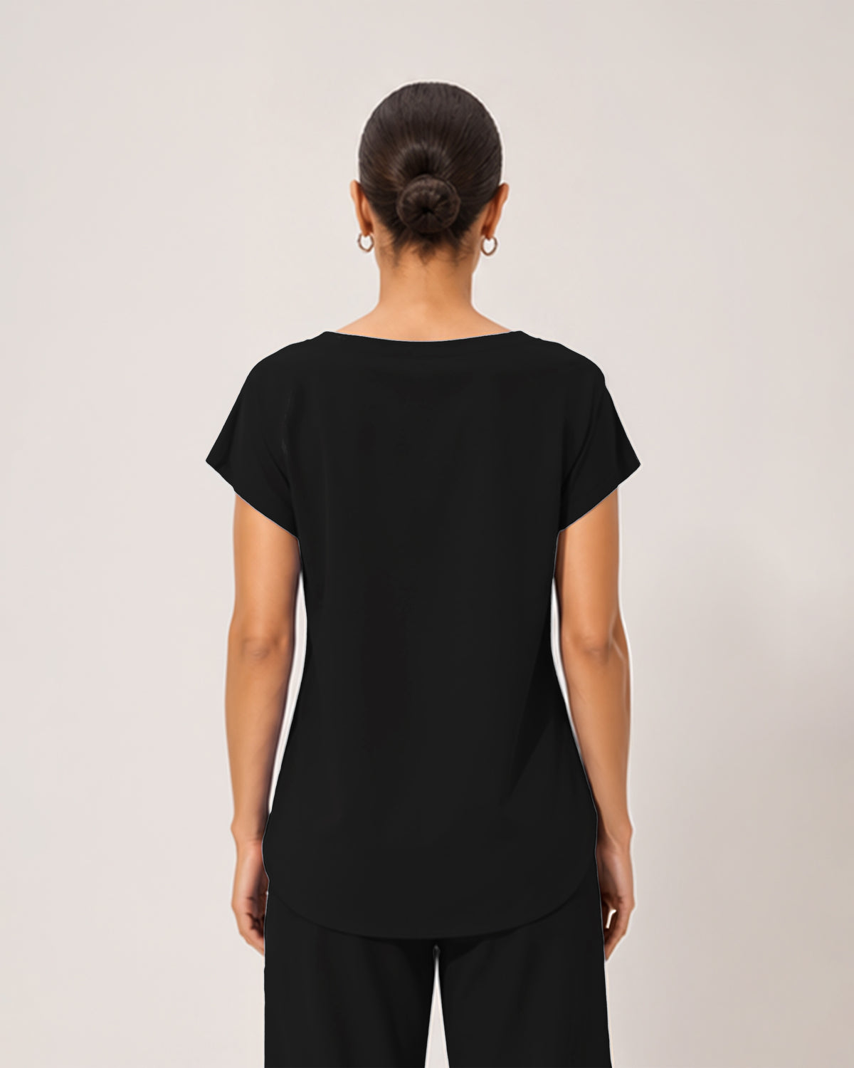 Foundry Women's 1215 Rowan 1 Pocket Boat Neck Dolman Top Black