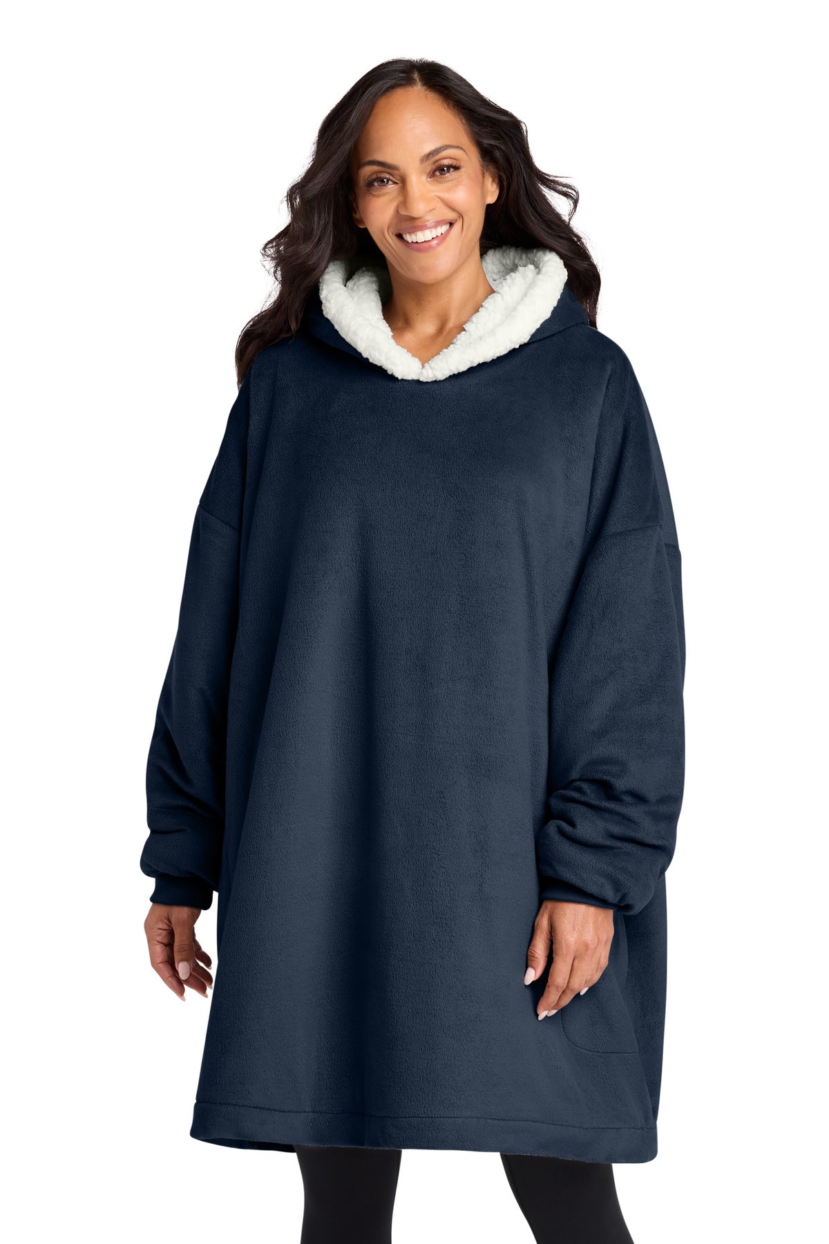 Port Authority Mountain Lodge Wearable Blanket BP41 Navy Eclipse