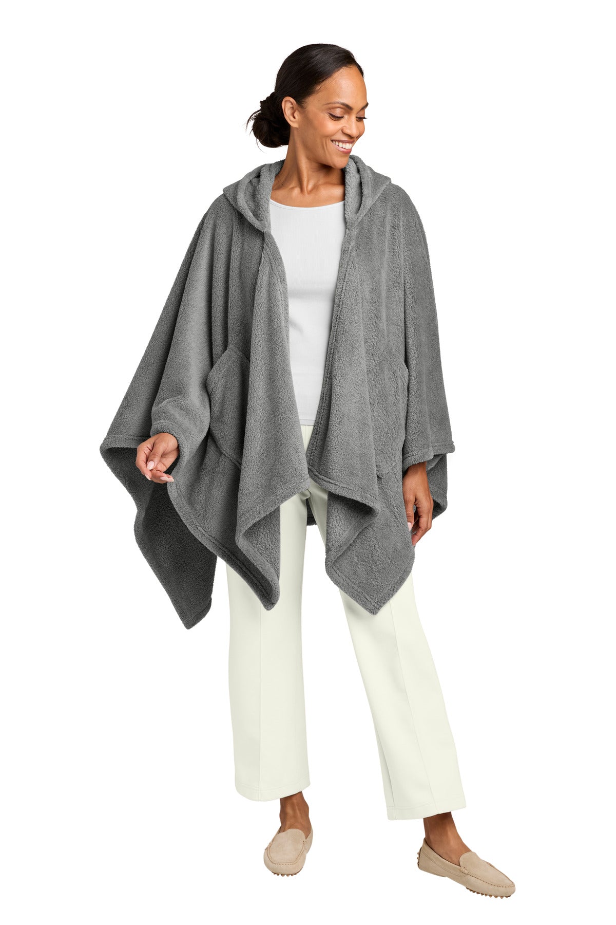 Port Authority Dream Plush Open Hoodie BP44 Frost Grey