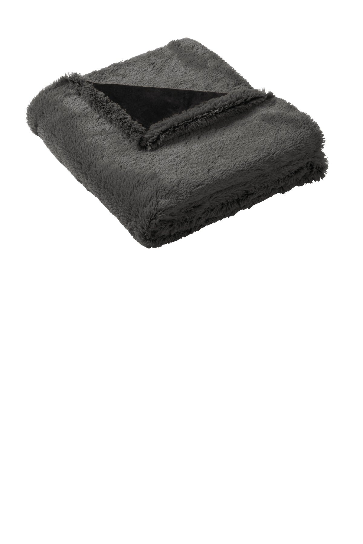 Port Authority Faux Fur Blanket BP45 Shadow Grey/ Deep Black