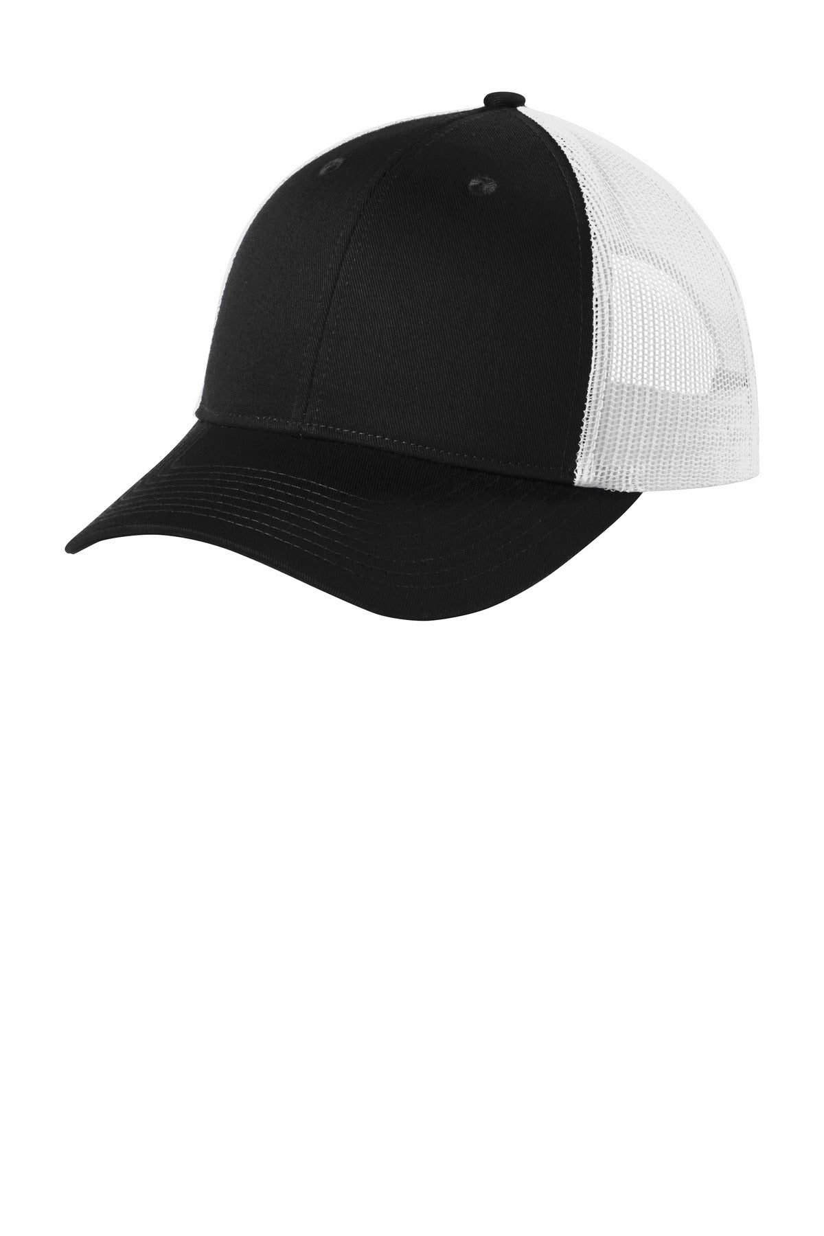 Port Authority Low-Profile Snapback Trucker Cap C402LP Black/ White