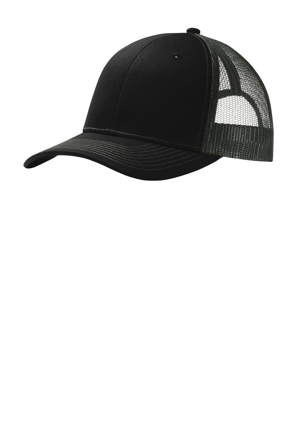 Port Authority Snapback Trucker Cap C402 Black/ Grey Steel