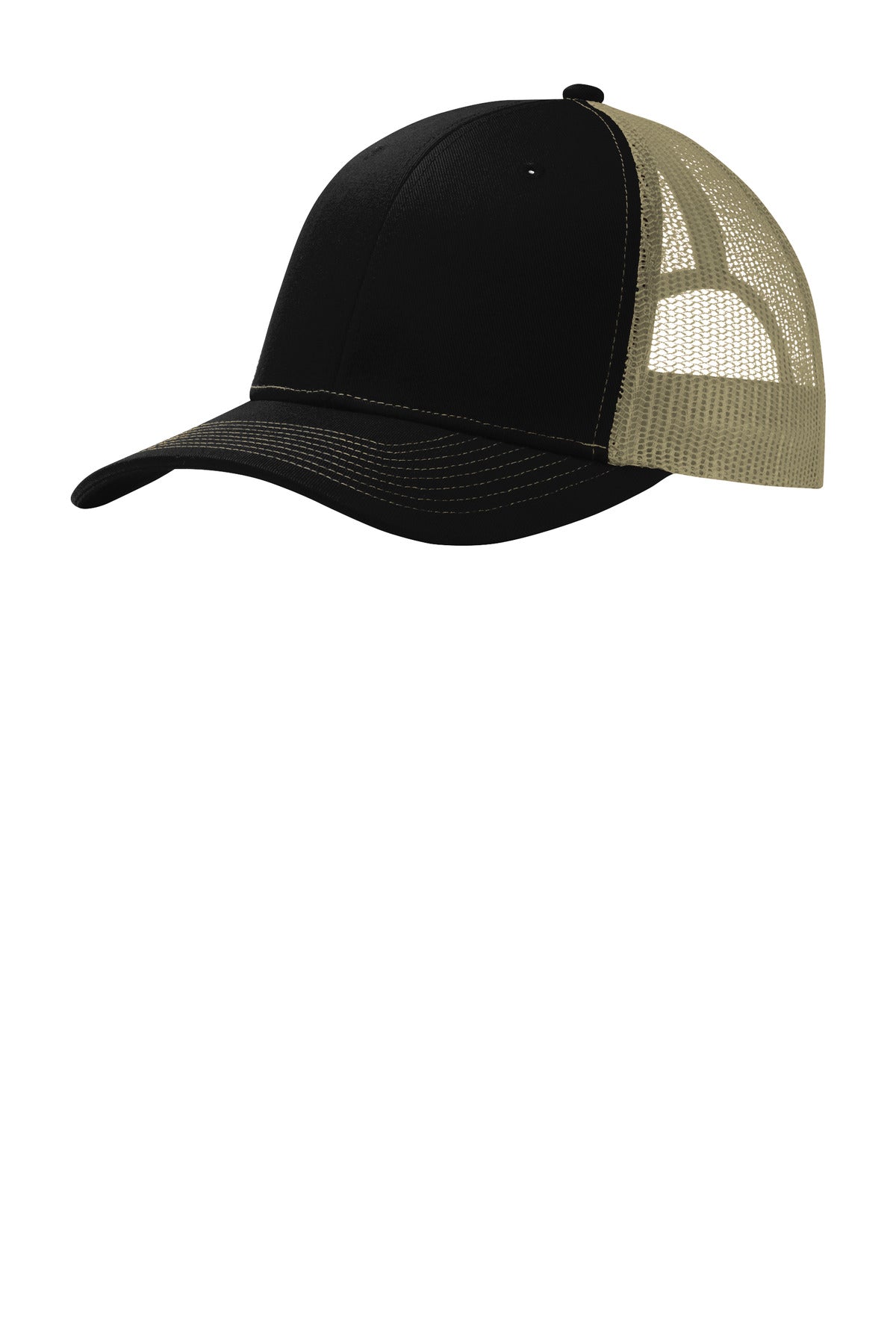 Port Authority Snapback Trucker Cap C402 Black/ Tan
