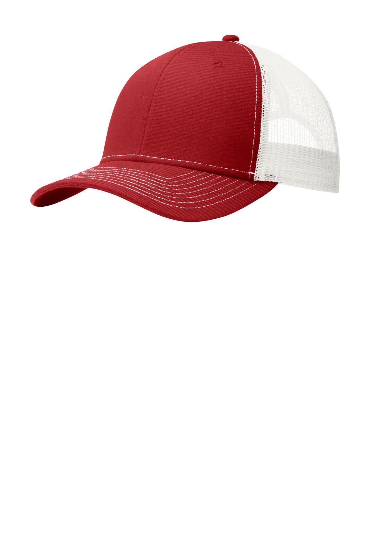 Port Authority Snapback Trucker Cap C402 Flame Red/ White