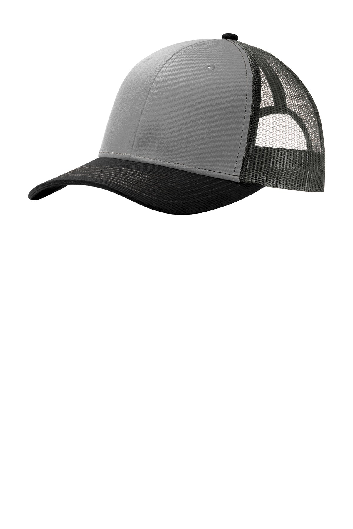 Port Authority Snapback Trucker Cap C402 Gusty Grey/ Black/ Grey Steel