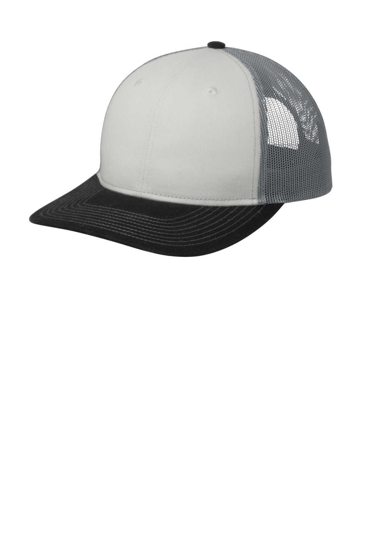Port Authority Snapback Trucker Cap C402 White/ Black/ Gusty Grey