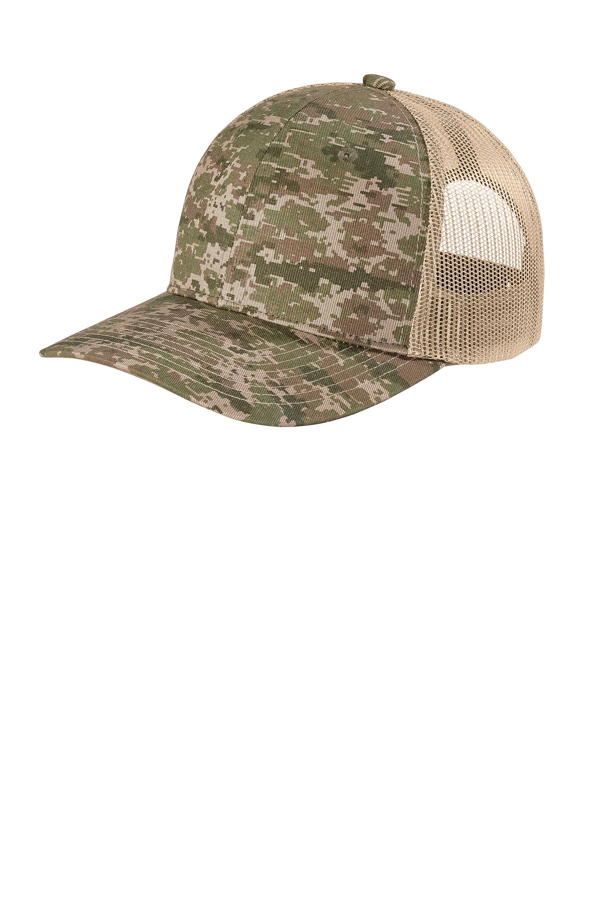 Port Authority Digi Camo Snapback Trucker Cap C404 Olive Drab Green Digi/ Coyote Brown