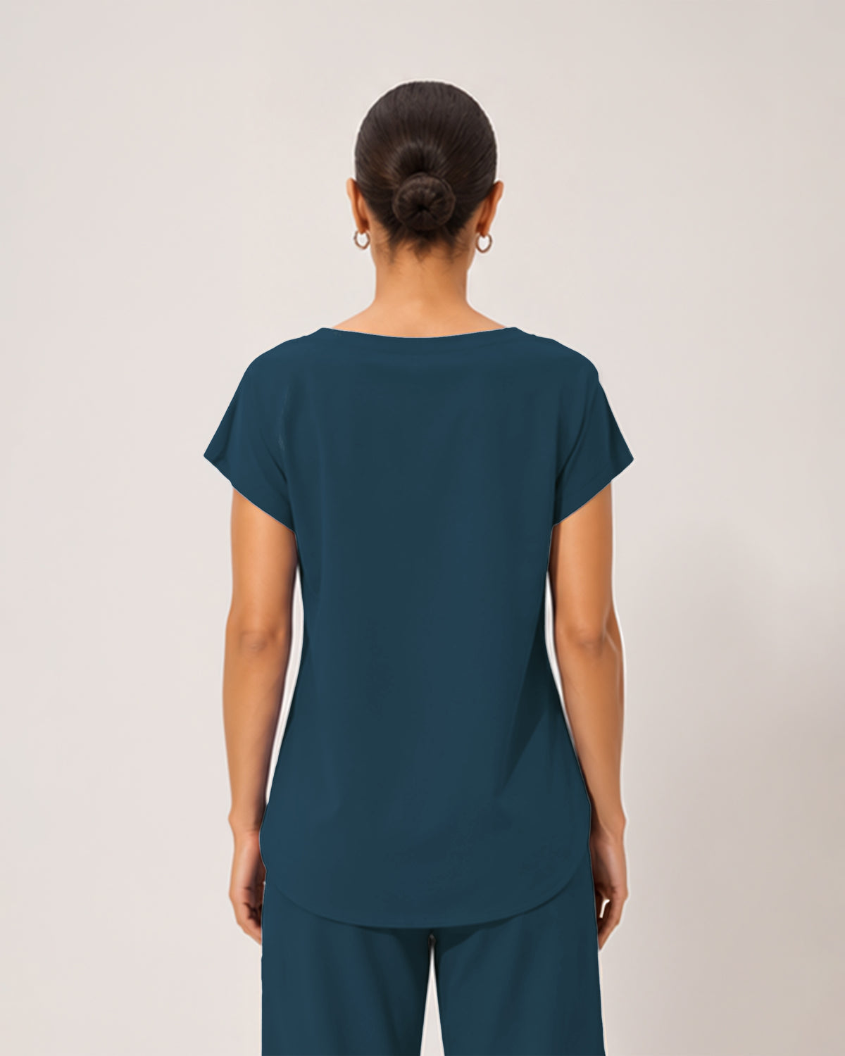 Foundry Women's 1215 Rowan 1 Pocket Boat Neck Dolman Top Caribbean