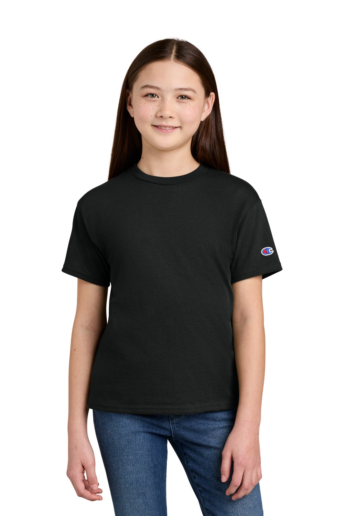 Champion Youth Jersey Short Sleeve Tee CH1081 Black