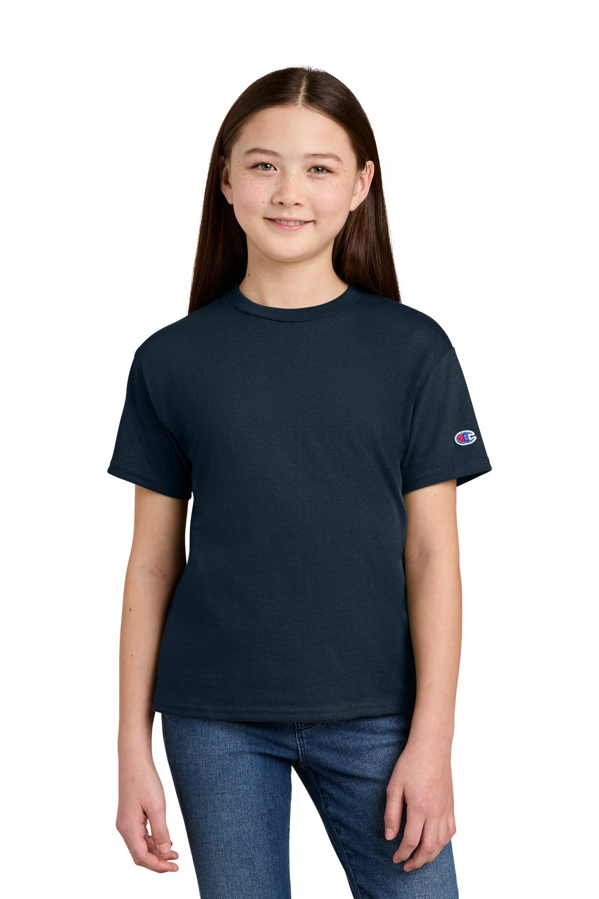 Champion Youth Jersey Short Sleeve Tee CH1081 Navy