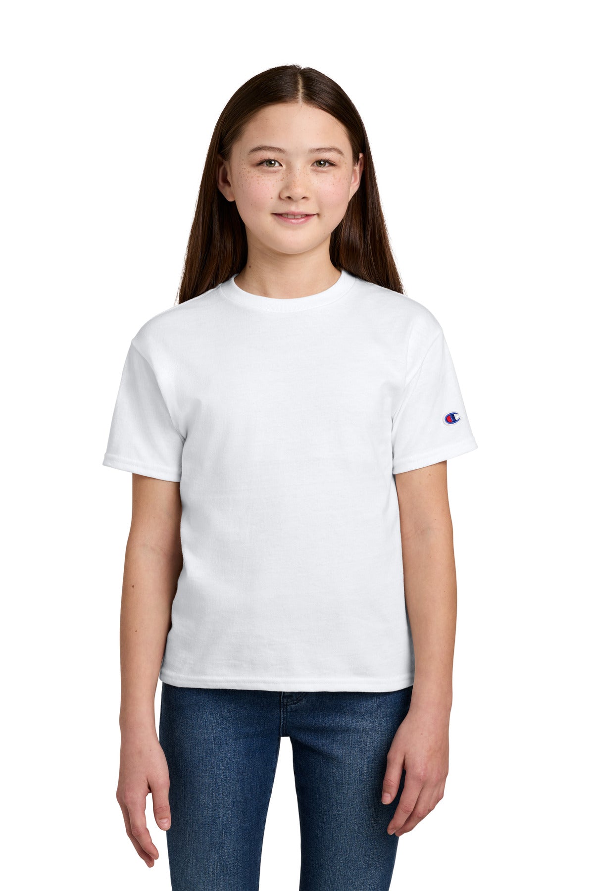 Champion Youth Jersey Short Sleeve Tee CH1081 White