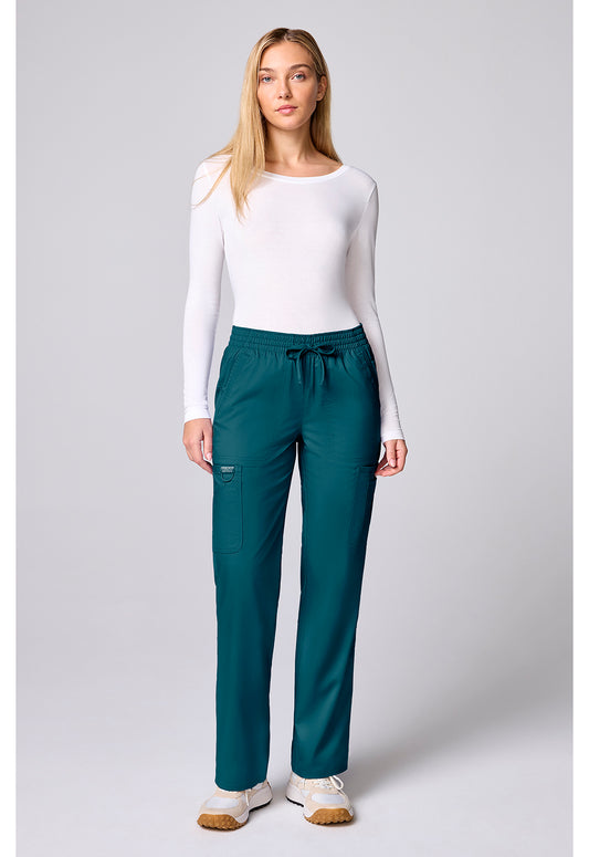 Workwear Revolution CK00002 Women's 12 Pockets Straight Leg Scrub Pants Caribbean Blue