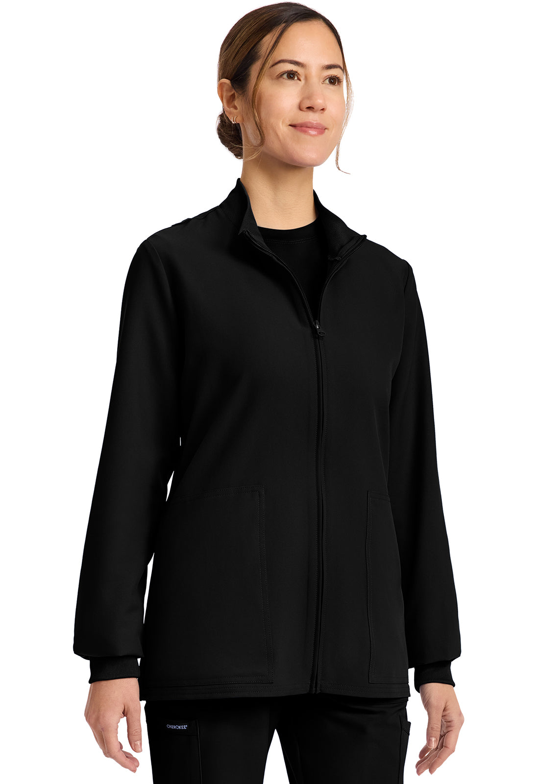 Workwear Originals Ultra CK00013A Women's Zip Up Scrub Jacket Black