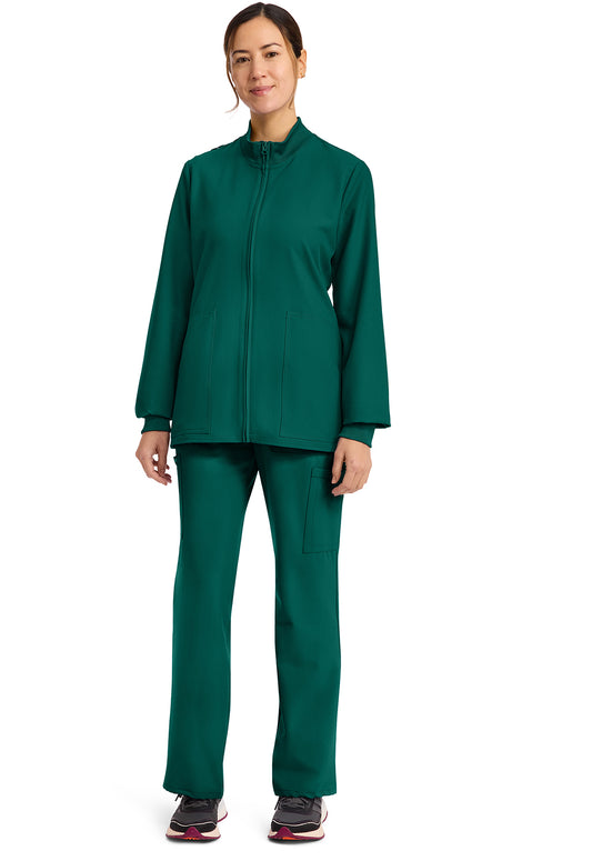 Workwear Originals Ultra CK00013A Women's Zip Up Scrub Jacket Hunter Green