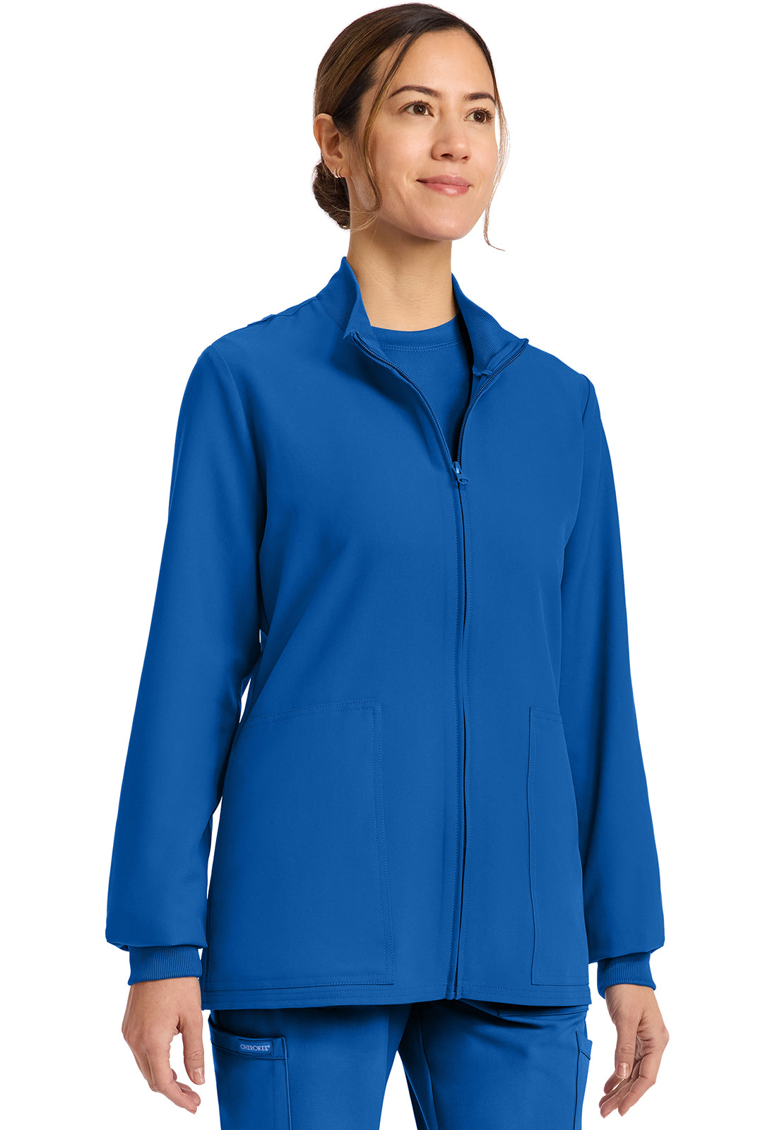 Workwear Originals Ultra CK00013A Women's Zip Up Scrub Jacket Royal