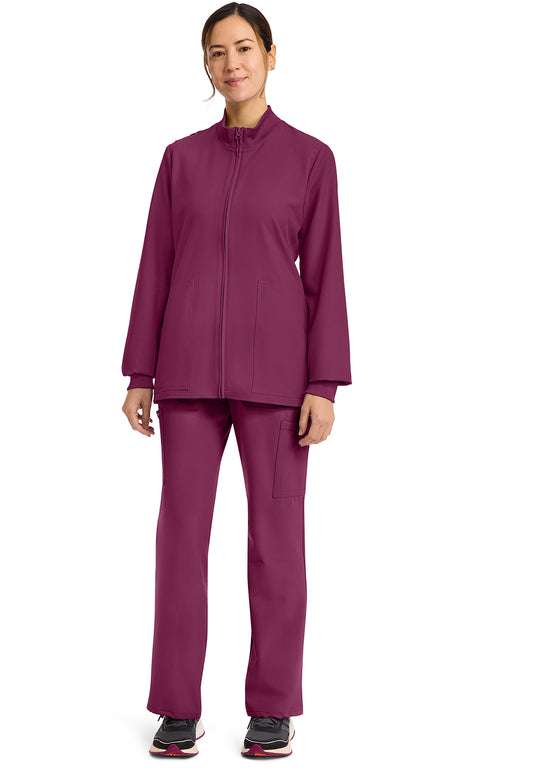 Workwear Originals Ultra CK00013A Women's Zip Up Scrub Jacket Wine