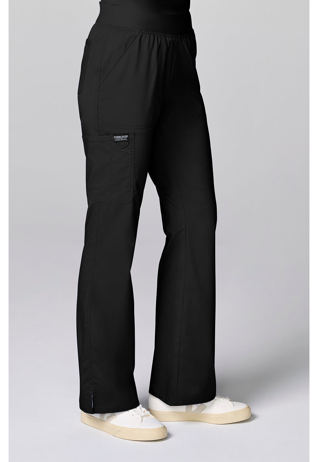 Workwear Revolution CK00039 Women's Flared Cargo Scrub Pants Black