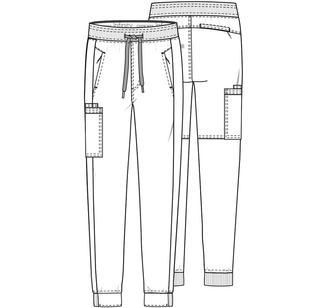 Infinity CK004A Men's Mid Rise Scrub Joggers Galaxy Blue