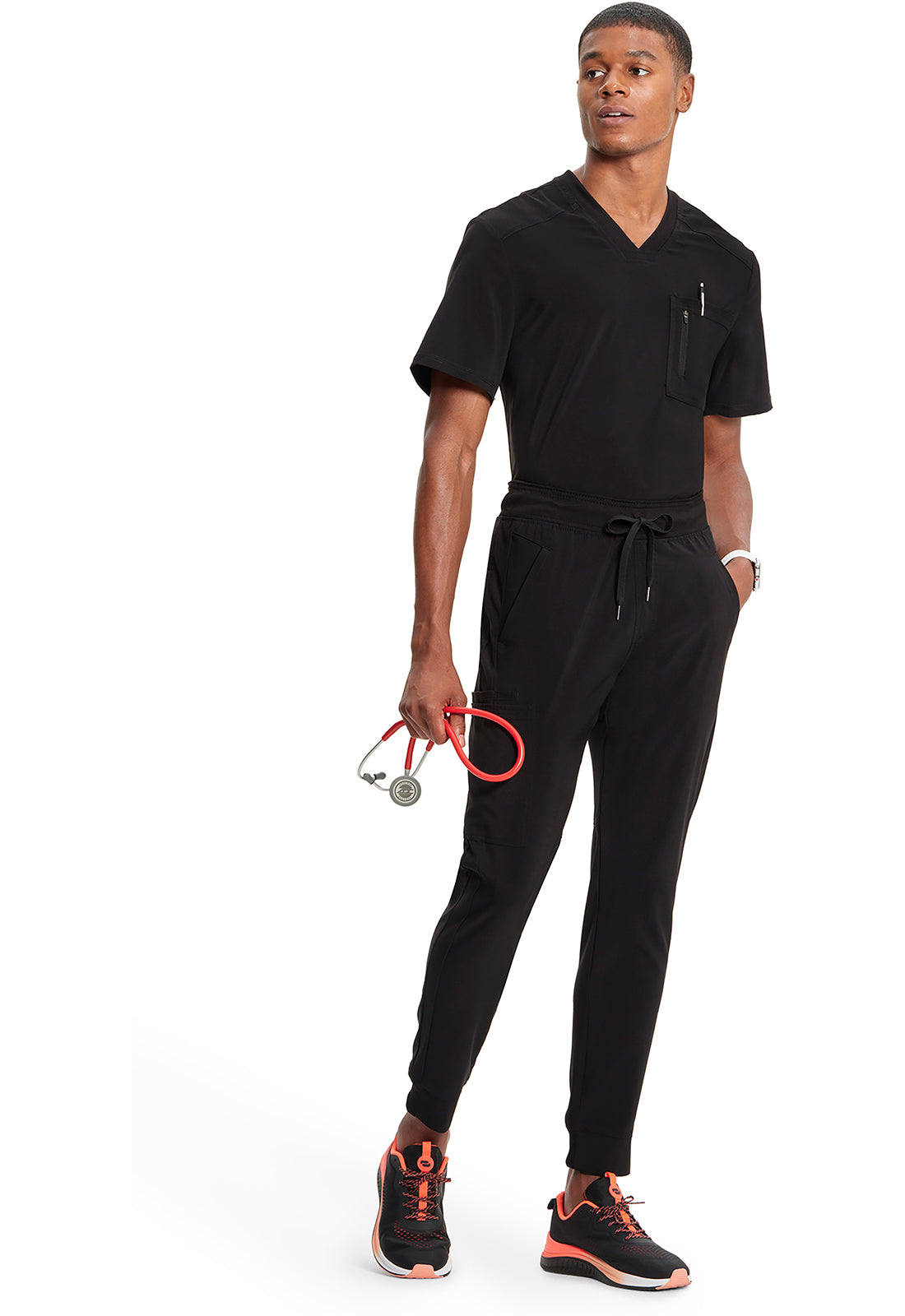 Infinity CK004A Men's Mid Rise Scrub Joggers Black
