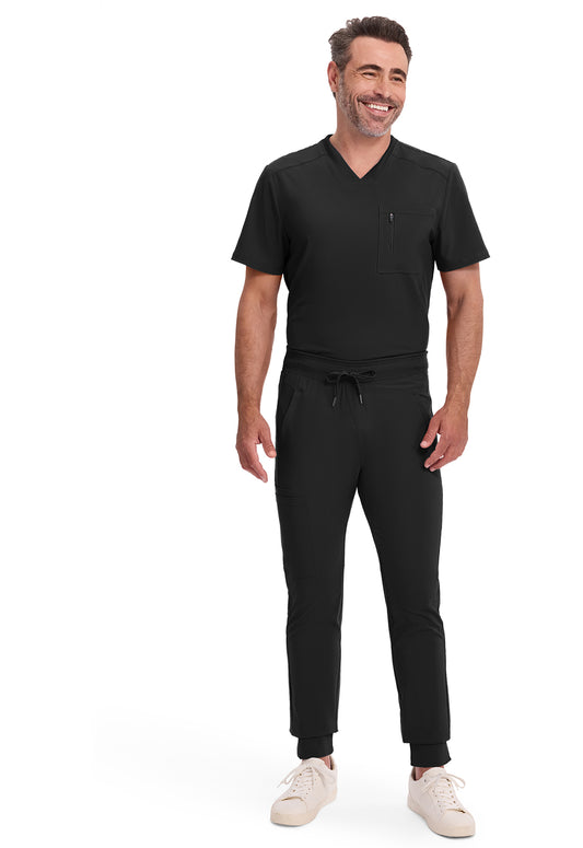Infinity CK004A Men's Mid Rise Scrub Joggers Black