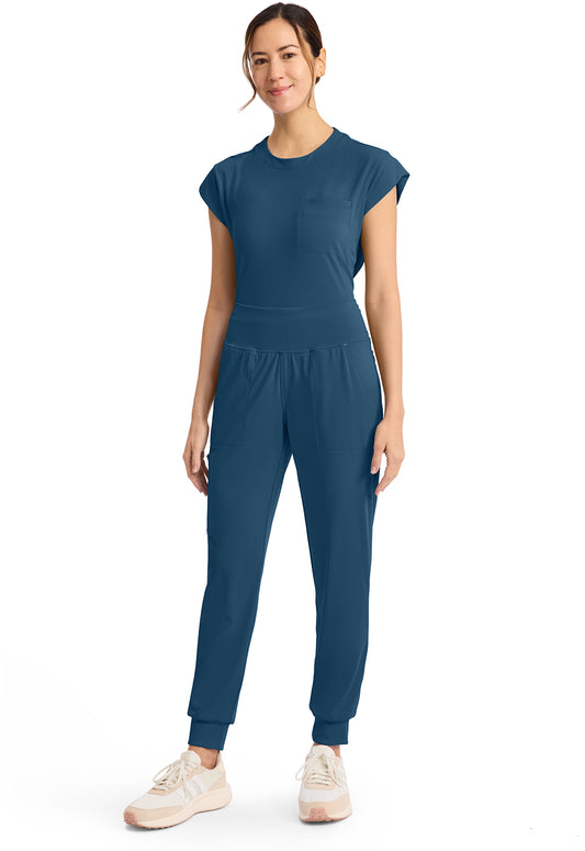 Achieve CK033 Women's 5-Pocket Jogger Scrub Pants Caribbean Blue