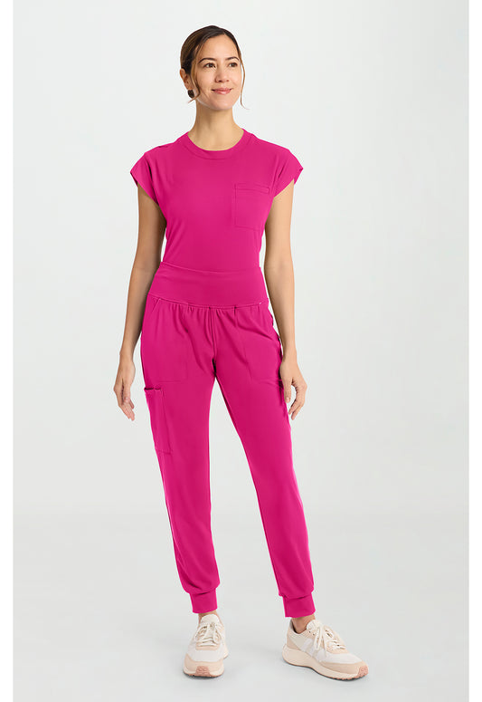 Achieve CK033 Women's 5-Pocket Jogger Scrub Pants Tropical Hibiscus