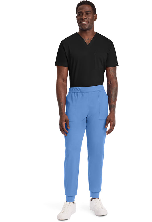 Achieve CK034 Men's 5-Pocket Jogger Scrub Pants Ciel