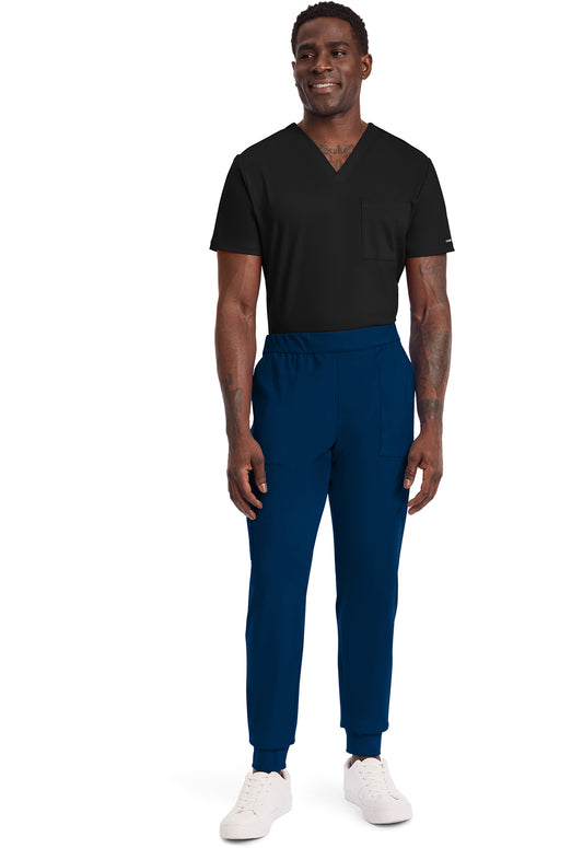 Achieve CK034 Men's 5-Pocket Jogger Scrub Pants Navy