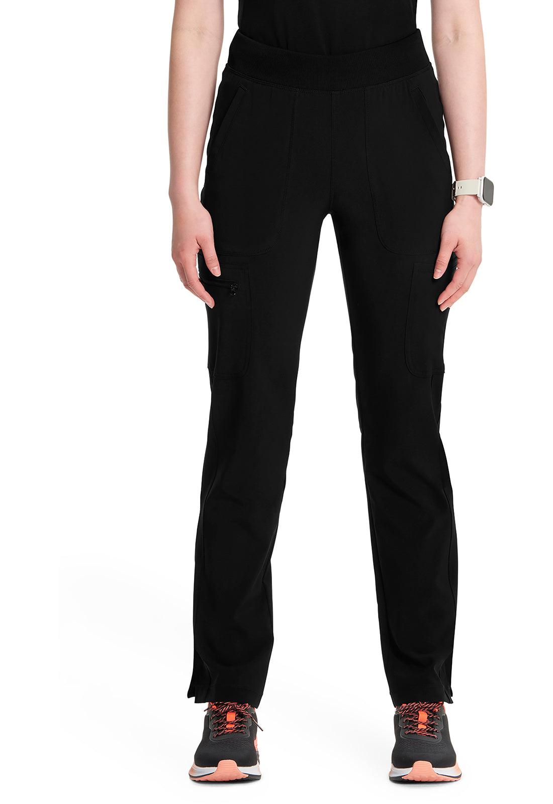 Infinity CK065A Women's Mid Rise Tapered Leg Pull-on Scrub Pants Black
