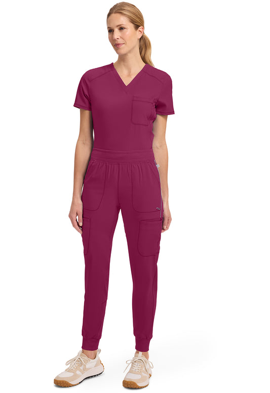Infinity CK080A Women's Mid Rise Scrub Joggers Wine